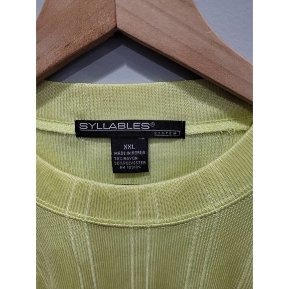 Vintage Syllables 90s yellow highlight tee - Picture 4 of 4
